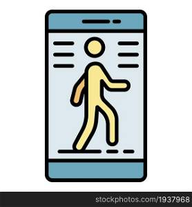 Fitness apps icon. Outline fitness apps vector icon color flat isolated. Fitness apps icon color outline vector