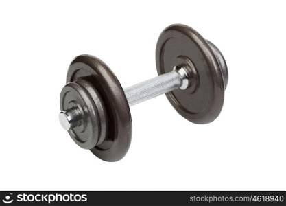 Fitness exercise equipment dumbbell weights isolated on white