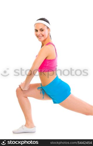 Fitness female making exercises