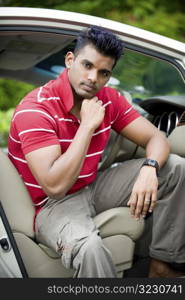 Fitness Guy In Car