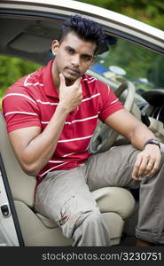 Fitness Guy In Car