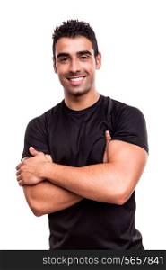 Fitness instructor with arms crossed