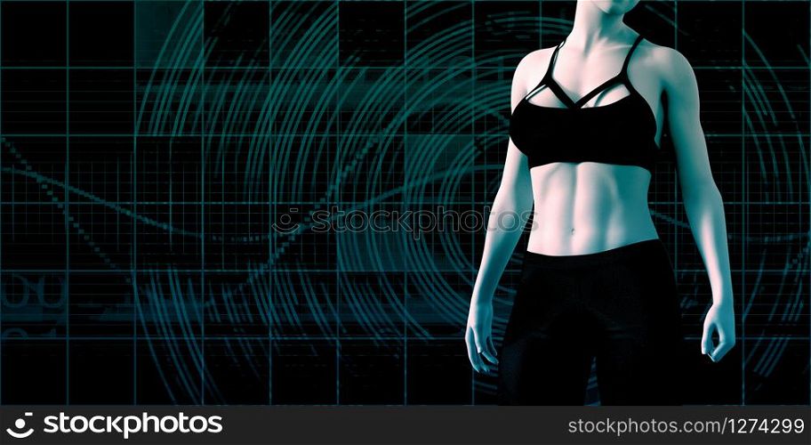 Fitness Presentation Background with Toned Woman. Fitness Presentation Background