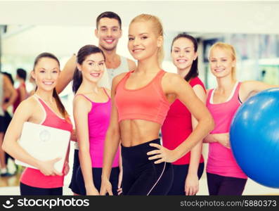 fitness, sport and diet concept - beautiful athletic woman in sportswear