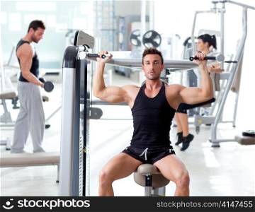 fitness sport gym group of people training with weights