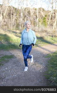 fitness sport woman blonde girl running runner nature lifestyle