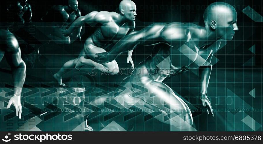 Fitness Technology and Sports Monitoring Data Concept Background. Fitness Technology