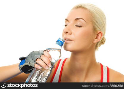 Fitness trainer drinking water