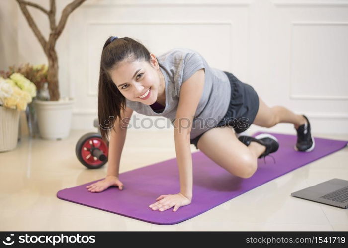 fitness woman exercise in home