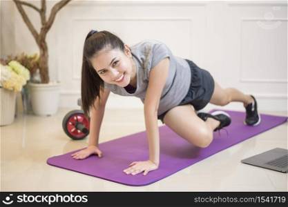 fitness woman exercise in home
