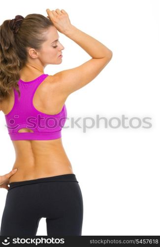 Fitness young woman . rear view