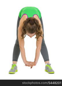 Fitness young woman stretching