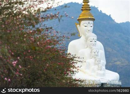 Five Buddha statue on Wat Phasornkaew temple, Thailand, Phetchabun, Khao Kho