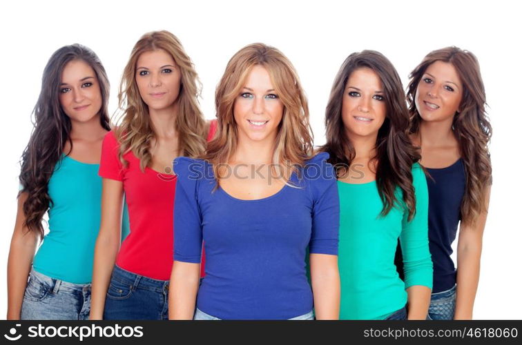 Five good friends isolated on a white background