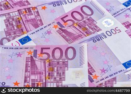 Five hundred notes. European Union Currency. Money Background