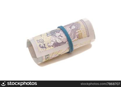Five pounds in roll isolated