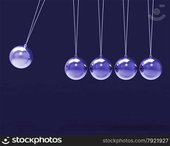 Five Silver Newtons Cradle Showing Blank Spheres Copyspace For 5 Letter Word
