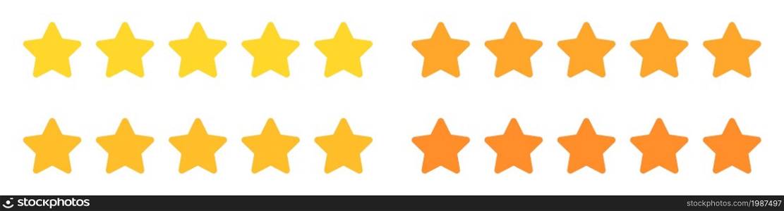 Five Stars. Rating. High mark. Premium quality. Consumer rating. Vector illustration