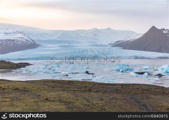 Fjallsarlon Glacial Lagoon of Vatnajokull Glacier Iceland