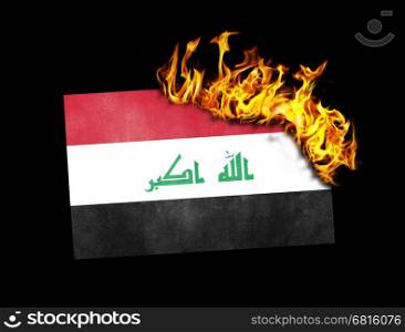 Flag burning - concept of war or crisis - Iraq