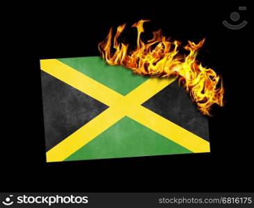 Flag burning - concept of war or crisis - Jamaica