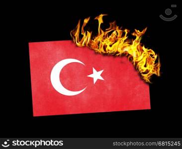 Flag burning - concept of war or crisis - Turkey