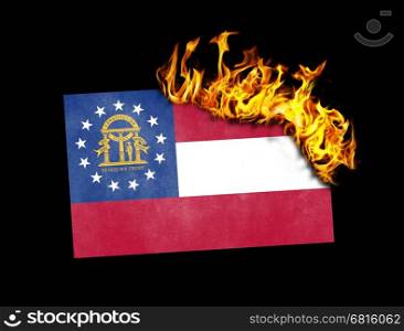 Flag burning - concept of war or crisis - XXXX