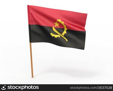 flag fluttering in the wind. Angola. 3d