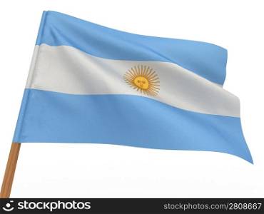 flag fluttering in the wind. Argentina. 3d