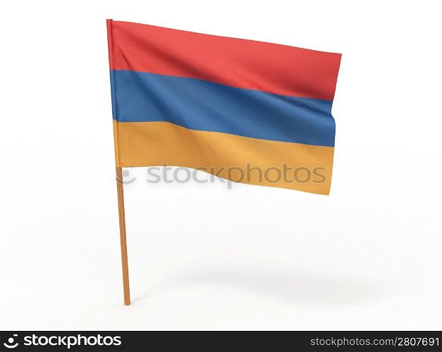 flag fluttering in the wind. Armenia. 3d
