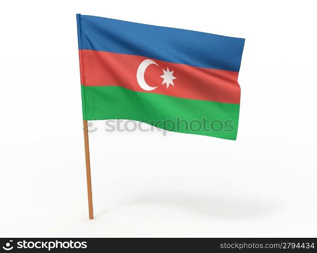 flag fluttering in the wind Azerbaijan. 3d