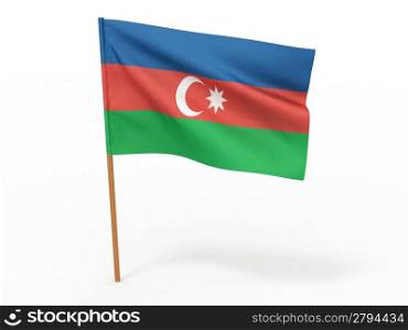 flag fluttering in the wind Azerbaijan. 3d