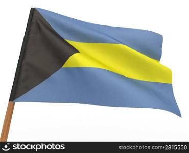 flag fluttering in the wind. Bahamas. 3d