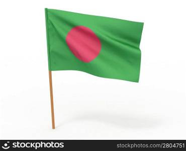 flag fluttering in the wind. Bangladesh. 3d