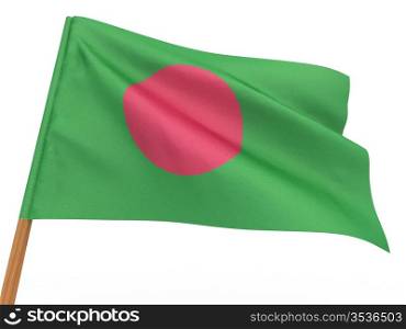 flag fluttering in the wind. Bangladesh. 3d