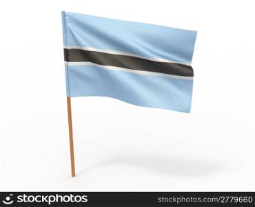 flag fluttering in the wind. Botswana. 3d