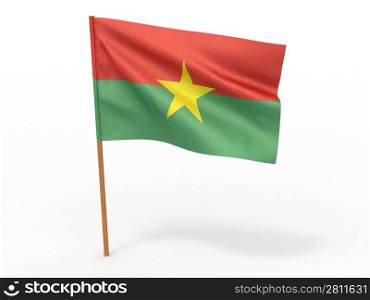flag fluttering in the wind. Burkina Faso. 3d
