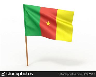 flag fluttering in the wind. Cameroon. 3d