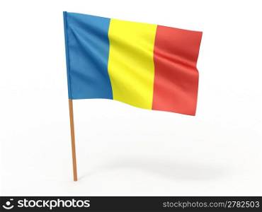 flag fluttering in the wind. Chad. 3d