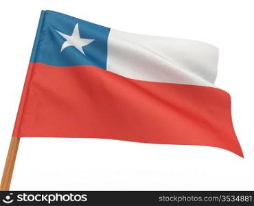 flag fluttering in the wind. Chili. 3d