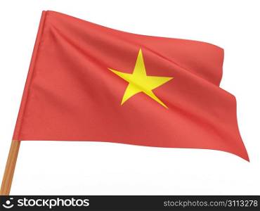 flag fluttering in the wind. China. 3d