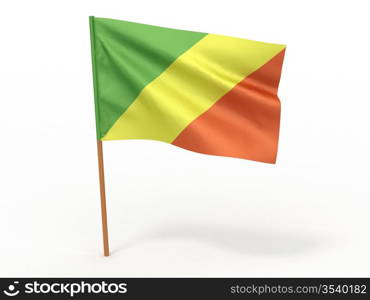 flag fluttering in the wind. Congo. 3d