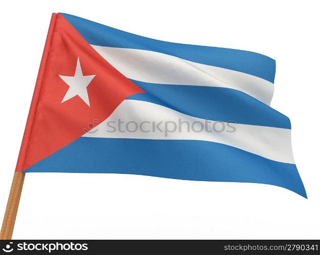 flag fluttering in the wind. Cuba. 3d