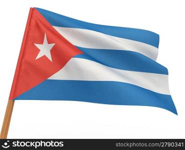 flag fluttering in the wind. Cuba. 3d