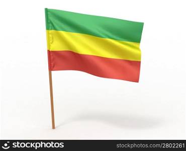 flag fluttering in the wind. Ethiopia. 3d