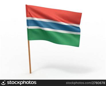 flag fluttering in the wind. Gambia. 3d
