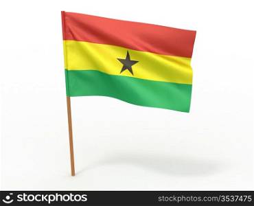 flag fluttering in the wind. Ghana. 3d