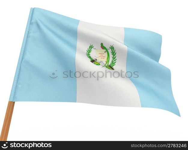 flag fluttering in the wind. Guatemala. 3d