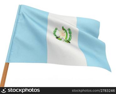 flag fluttering in the wind. Guatemala. 3d