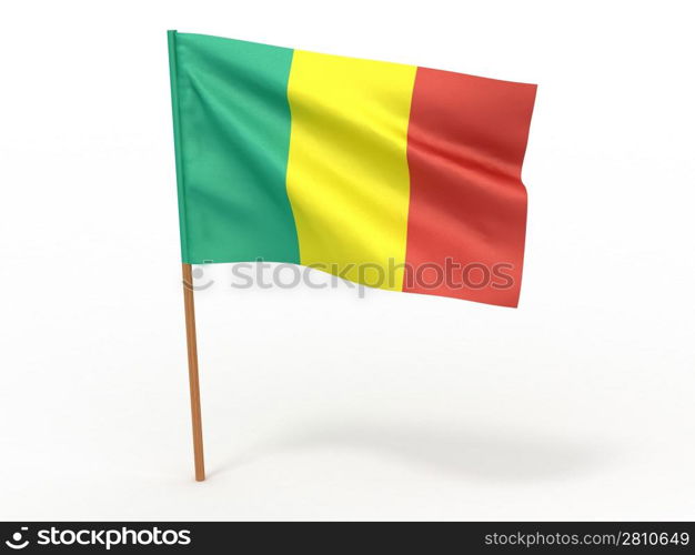 flag fluttering in the wind. Guinea. 3d